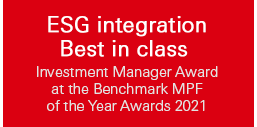 Best-in-Class Corporate Governance and Outstanding achiever of ESG Integration at the Benchmark Fund of the Year Awards